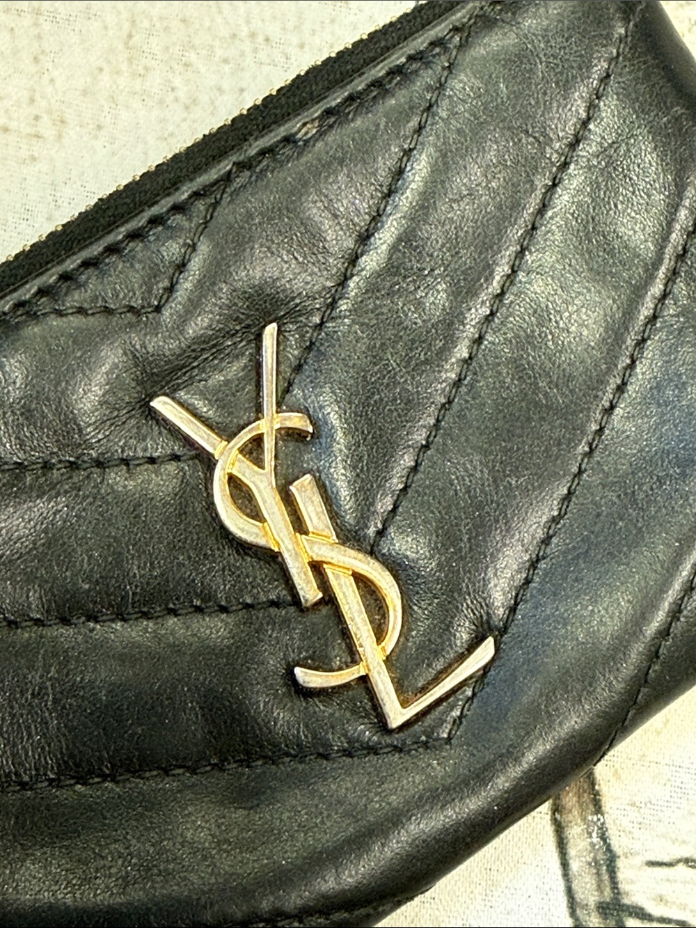 YSL Yves Saint Laurent Black Leather Key Pouch Mini Wallet - Picture 6 of 16